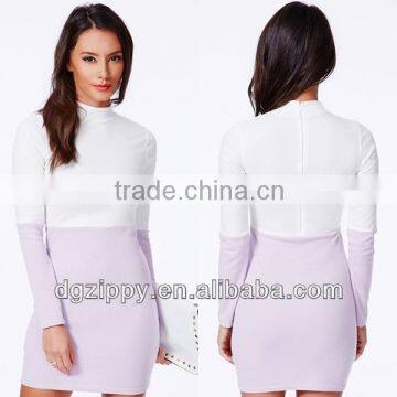 2014New woman dress Concealed zip fastening long sleeve bridesmaid dress