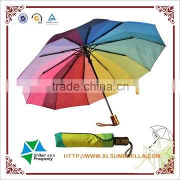 Colorful Rainbow 10 Ribs Automatic Lady Gift Umbrella photo-1
