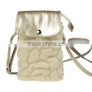 Soft lint girl cell phone shoulder bag with nech hanging strap