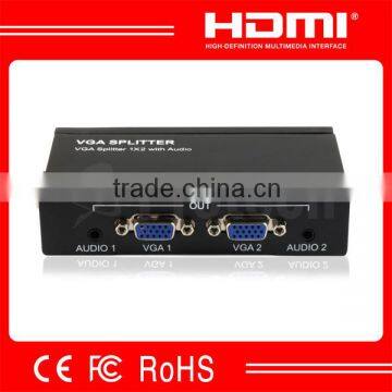 1X2 VGA Splitter with Audio Support Highest Video Amplifier Bandwith to 500MHZ