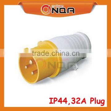 MQ-023L-4 Series Yellow Color Industrial Plug Of Wall Socket 32A 2P+E IP44