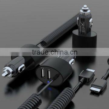 Hot selling Dual ports universal car charger with Samsung Galaxy note 3 cable 4.2A