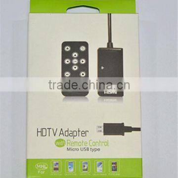 MHL Micro USB to HDMIHDTV Adapter + Remote Control For Samsung cabletolink top quality