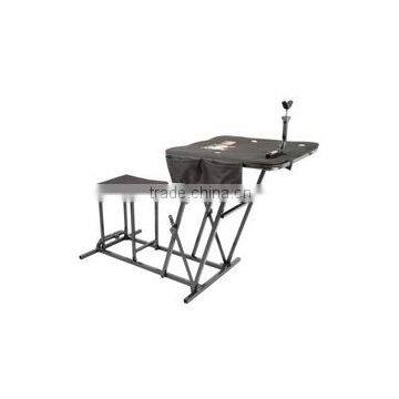 Shooting Bench Seat with Adjustable Table Gun Rest