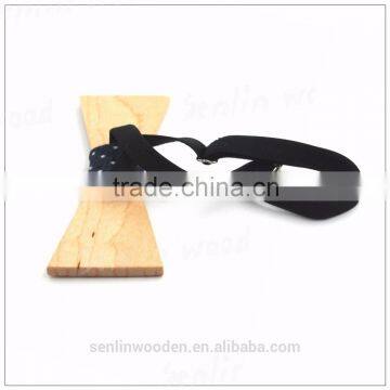 Special Fashion Beautiful Handmade Designer Beech Wood Bow Tie With Cotton Strap photo-4