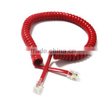 24AWG 7x0.20mm copper stranded pvc core retractable telephone cord with CE certificate