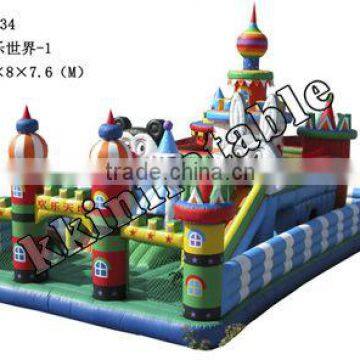 Mickey inflatable amusement parks with bouncy slide