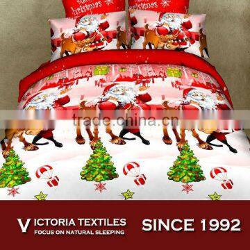 bright color 100% micro fiber super soft bed in bag 4 pieces santa comforter cover set 3D