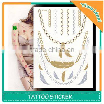 Wholesale Body Flash Glitter Gold Foil Temporary Tattoos