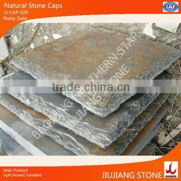 natural rusty slate exterior wall caps/column caps