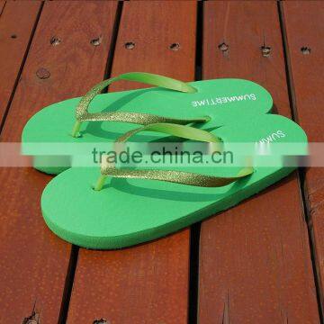 summer women sexy solid PE beach wedding flip flops rubber thongs fluorescence strap