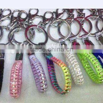 New Design Hot Sale Weaving Rhinestone Short Lanyard Keychain For China Market on sale