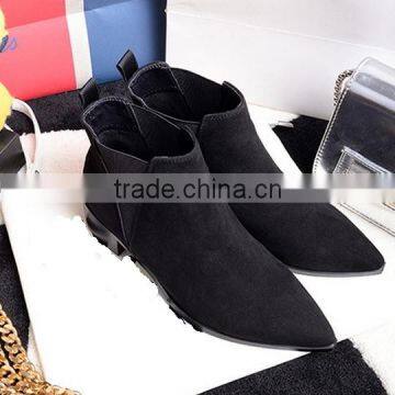 2015 British Fashion Design Genuine Leather Martin Ladies Boots New Fashion Pointed Toe Suede Ankle Boots CP6699