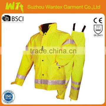 wholesale hi vis workwear coverall suit polyester yellow reflective jacket and pants uniforms workwear dress sets