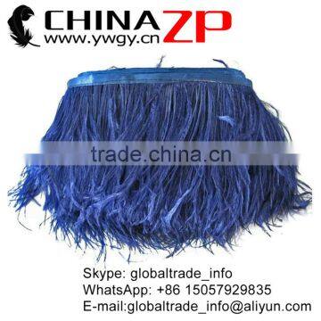 ZPDECOR Factory Wholesale Feather Size 5-6 Inch Royal Blue Ostrich Fringe Trim Feathers
