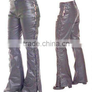 Women Leather Motorcycle Pant