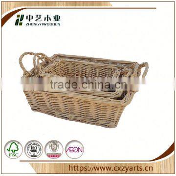 Professional Accept OEM rustic hinging square storage wicker basket storage