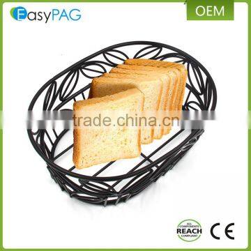 Wholesale cheap price leaves shape carbon steel metal wire bread basket