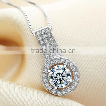 SCI099 Studded zircon 925 sterling silver pendant