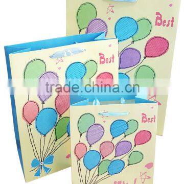 balloon printed colorful paper party gift bag