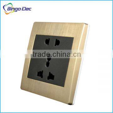 New Design Brushed Golden Electric Switch and Socket 10A