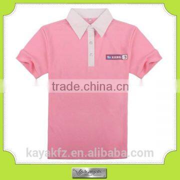 custom cotton pink printing short sleeve women polo shirts