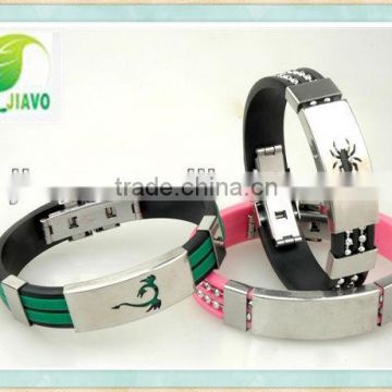 Fitness silicone wristband with titanium