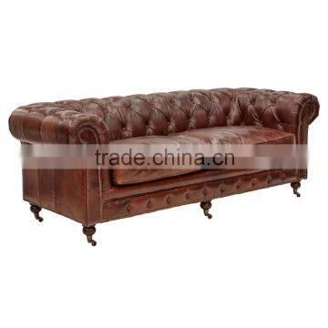 chesterfield sofa genuine leather_3_Seater leather sofa design