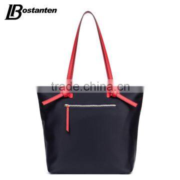 Custom 600d Polyester Canvas Tote Bag Shoulder Bag Leather Handle Wholesale photo-3