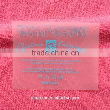 PET transparent film iron on heat transfer sticker with RN#