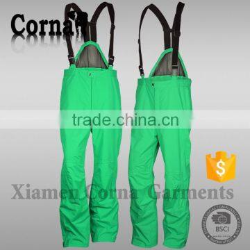 Super ventilation ski pants winter warm keeping green polyester outdoor sport trousers men