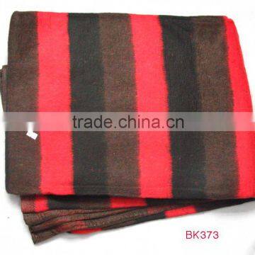 red black and gray Stripe thick hair blanket