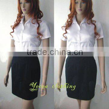 sales lady uniform/HOT sell ladies staff/office uniform