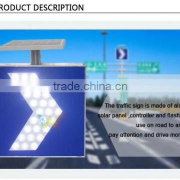 Aluminum High Way Portable Solar Power Led Flashing Traffic Sign