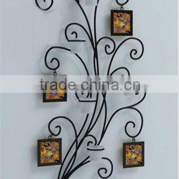 metal family tree wall photo frames with candle holder