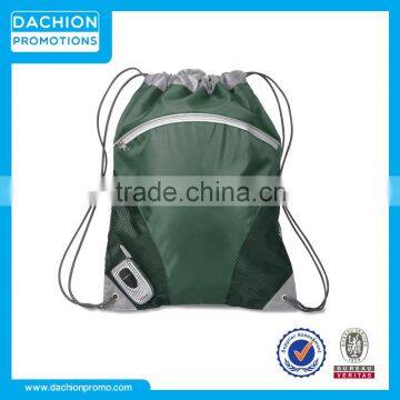 Customized Zip Pocket Drawstring Backpacks