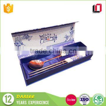 Chinese factory custom logo printed tableware set spoon fork and knife packaging box with magnet flip lid