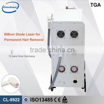 Germany Bars 808nm Diode Laser Hair Removal Machine/ 0-150J/cm2 Portable 808 Body Hair Removal/ Permanent Hair Removal 3000W photo-3