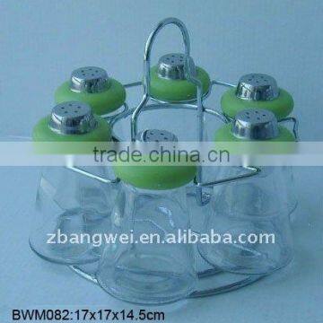 6pcs glass transparent jar set used for spice