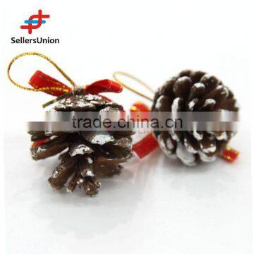 No.1 yiwu exporting commission agent wanted 6 pcs unique designs christmas hanging pine cone decorations