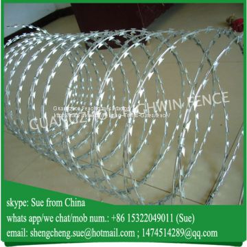 Galvanized military concertina razor blade barbed wire