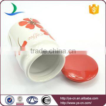 Manufacturer Ceramic Storage Containers With Red Ceramic Lid photo-3