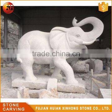 Small White Granite Outdoor Elephant Garden Statue photo-4