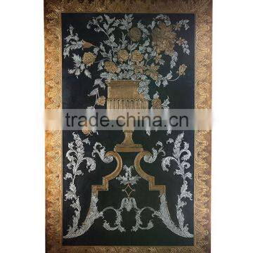Noble Hand Painted Wall Painting With Post, Elegant Decorative Wood Hanging Wall Picture, Classical Floral Art Painting Wall Art photo-2