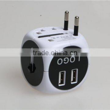 Newest Travel Adapter Universal Plug to American Power Adapter With Double USB Port 250V 2500Ma Universal Travel photo-4