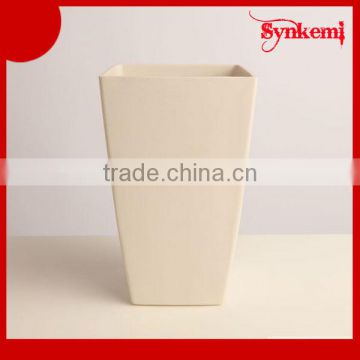 White rectangular indoor flower pot