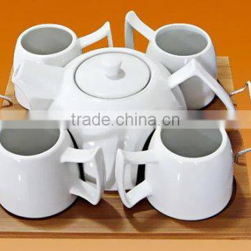 Set of 5pcs coffee set with wooden tray