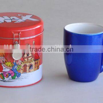 2017 Wholesale Promotional Stoneware Cheap Coffee Mug With Tin Box Packing photo-2