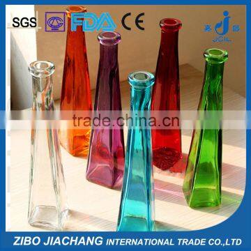 cheap colored different shapes glass flower vases for home decoration