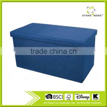 Blue Multipurpose Collapsible Toys Shoes And Garments Storage Ottoman